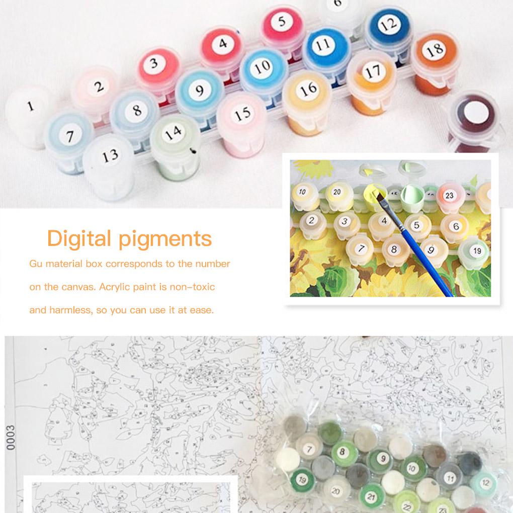 Digital DIY Oil Painting Canvas Paint by Numbers Kit Kids Gifts Home Decor