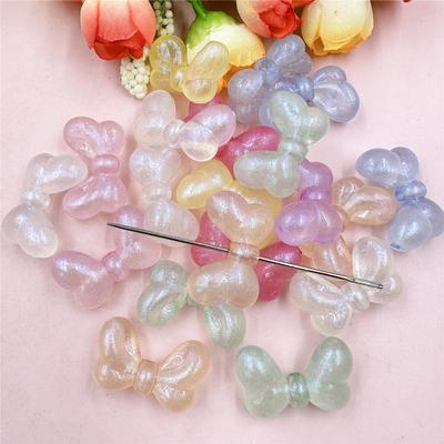 Hanmade Butterfly Beads Hair Jewelry Making With Hole for Necklace Earrings Fashion About 16mm*27mm Acrylic DIY Beading Accessory 20Pcs/Set