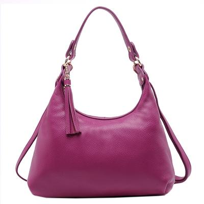 Tassel Casual Women's Shoulder Bag Hand Crossbody Dumpling Bun Top Layer Genuine Leather Women's Bag