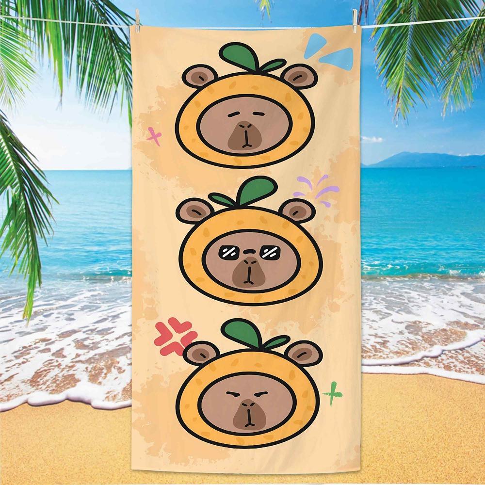 Capybara Towel Microfiber Beach Towel Absorbent Quick dry Soft Yoga Swimming Resort Mountain Climbing Towel