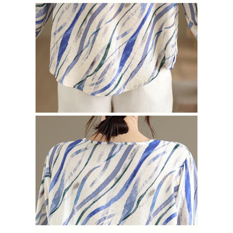 DIMANAF 2026 Women Plus Size New Summer Blouse Shirt Thin Casual Loose Lady Tops Tees Print Shirts