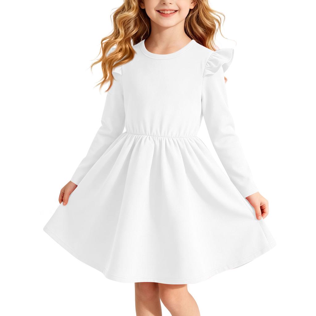 Abito da bambina alla moda a maniche lunghe per l'uso quotidiano casual