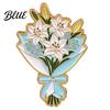 Alloy Flower Brooch Zinc Pin Colorful Shape Lapel Smooth Polished