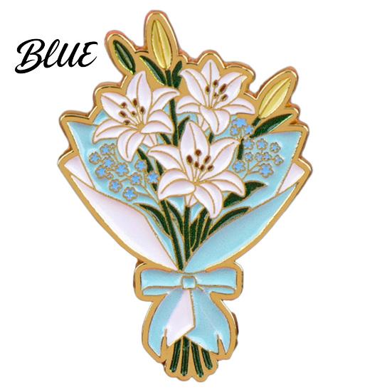 Alloy Flower Brooch Zinc Pin Colorful Shape Lapel Smooth Polished