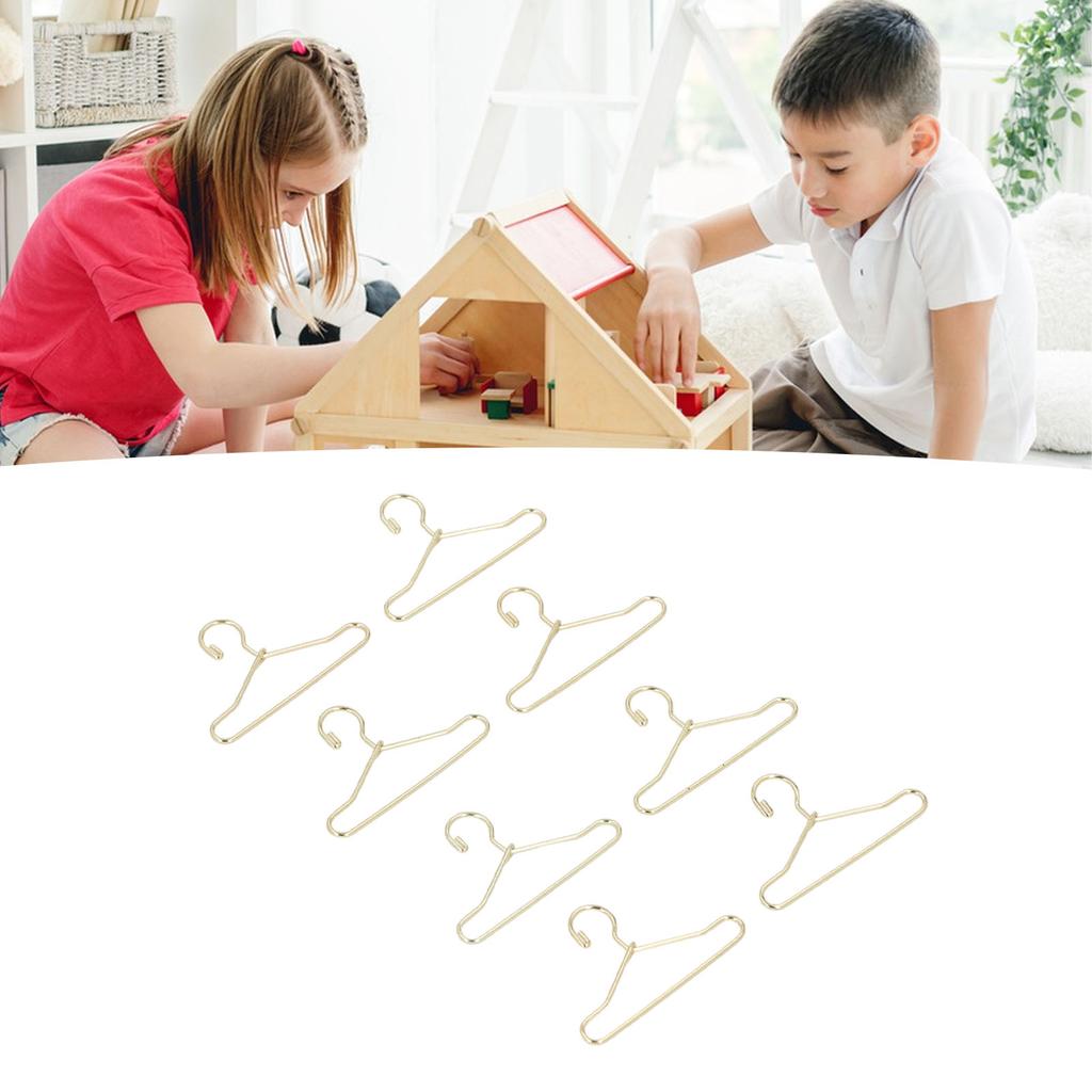 1:12 Doll Clothes Hangers Dollhouse Miniature Wire Gold Hangers Iron Dollhouse Metal Hangers