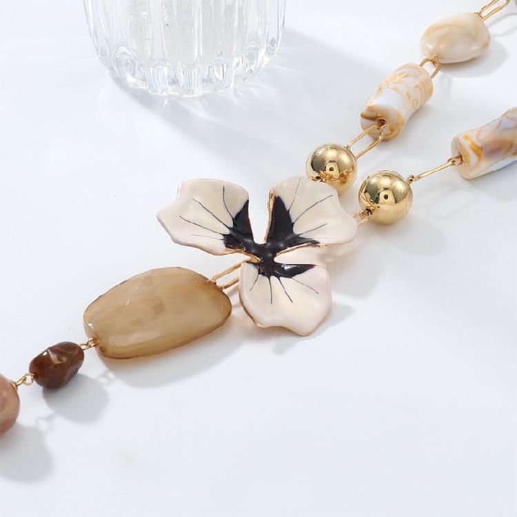 Eye Catching Overscale Floral Resin Pendant Necklace Daily Wear Neckchain Elegant Jewelry for Parties Event