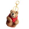Brown Bear Pendant Keychain Felt Animal Charm Keyring Stylish Backpack Ornament Fashionable Accessory for Bags and Keys