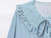 Elegant Women's Long Sleeve Striped Doll Collar Shirt