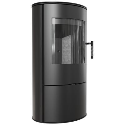 Wood Burning Steel Cast  Stove KRATKI ROLLO 7 kW Ø 150 Black Termotec Lining Set