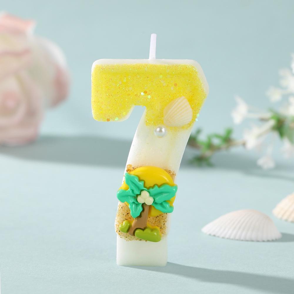 Cross-border Ocean Coconut Tree Birthday Cake Candles