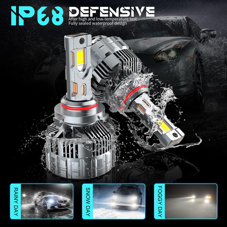 Super Bright H4 Car LED Lights 360W 18000LM Six Copper Tube Hi Lo Beam Decoder Headlights Car Accessories