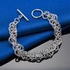 925 Sterling Silver 8-inch Exquisite Woven Bracelet, Fashionable Men's and Women's Party Jewelry, Hip-hop Accessories