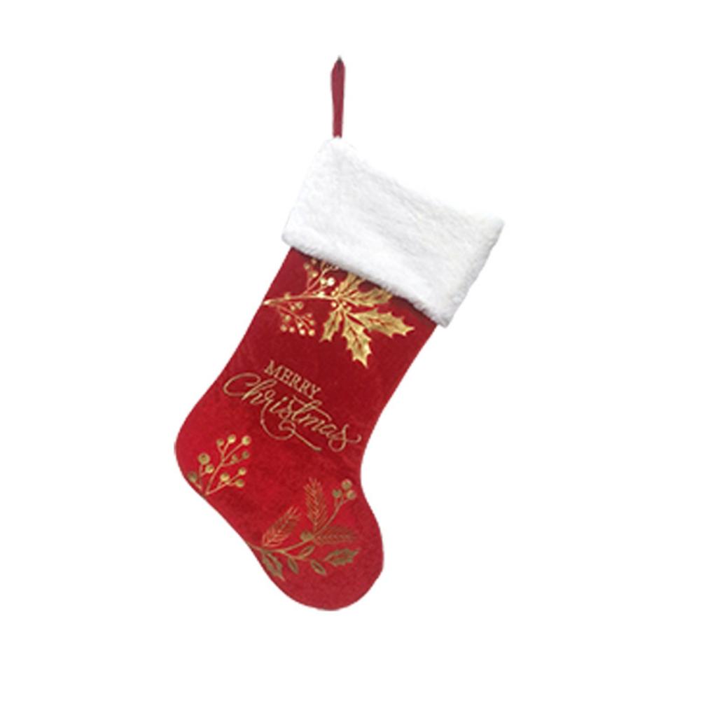 Christmas Socks Candy Boots With Small Bells Holiday Gift Bags Christmas Trees Santa Claus Boots For Fireplace