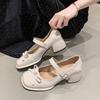 In the summer of 2025, the new Korean version with skirt, light mouth fashion, single shoes with thick heels, casual Mary Jane shoes for women
