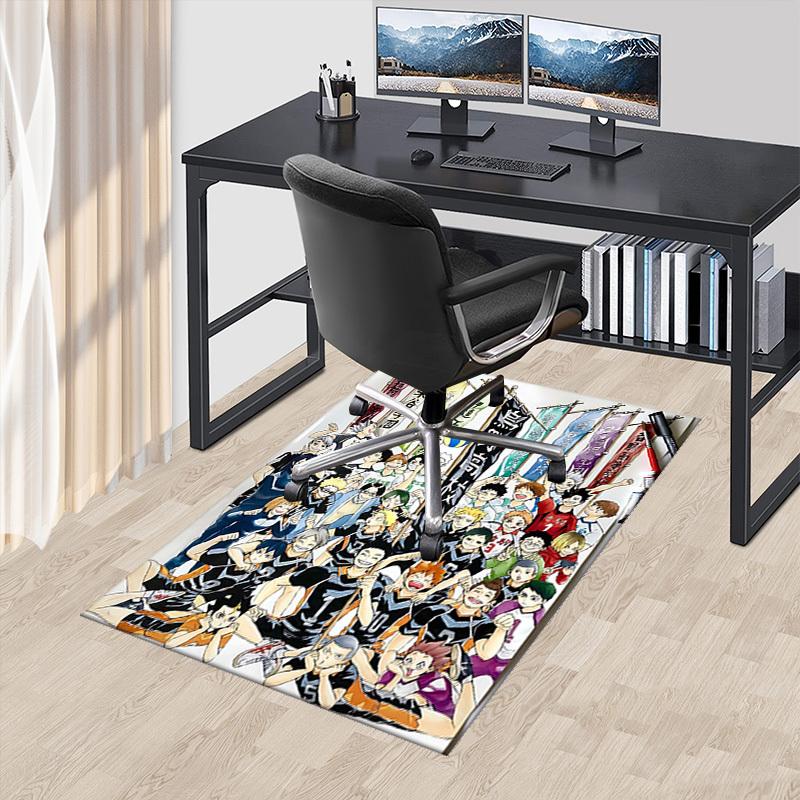 

1pc Haikyuu!! Karasuno High School Volleyball Team Chair Mat, Office Desk Pad, Non-Slip Carpet for Home Decor, Seasonal Gift, Suitable for Office, Liv 60cm by 90cm