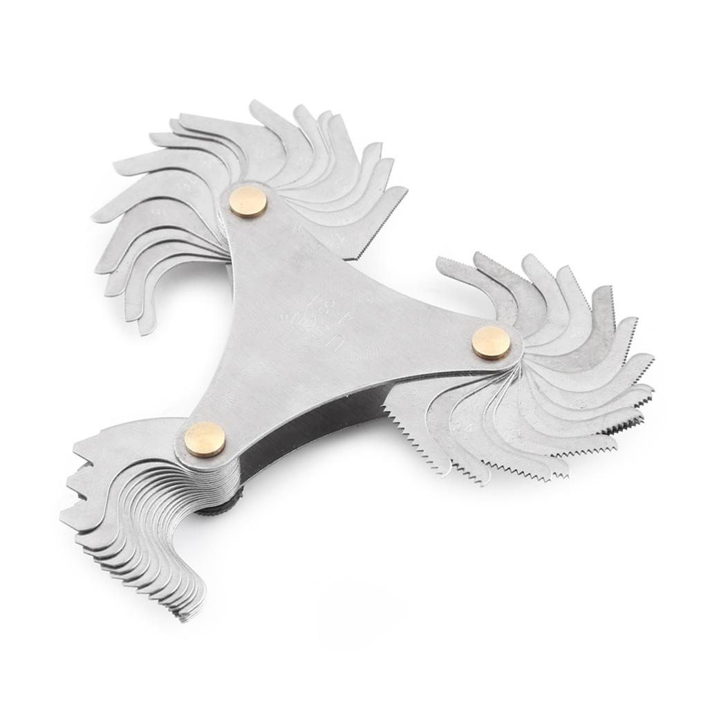 51/52PCS Stainless Steel Thread Plug Gage 60 and 55 Degree Screw Pitch Measuring Tool Screw Pitch Gage Thread Measuring Gage