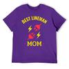 Mother's Day Best Lineman Mom Men's Classic F Tees Graphic Vintage T-shirt Crewneck Campaign  Humor Graphic Travel Eur Size