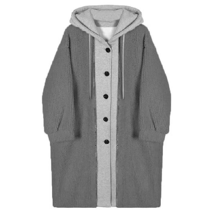 

Korean version of lazy style long cardigan fashion suit autumn and winter new stacked suspender skirt women s tide XL сірий колір