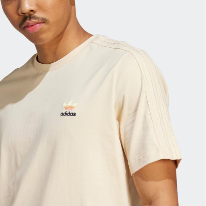 Adidas Originals Trefoil ACP Tee with Cartoon Print, Crew Neck, Short Sleeve, American Vintage Men Tops Rock-Layer-Sandstorm HZ1155