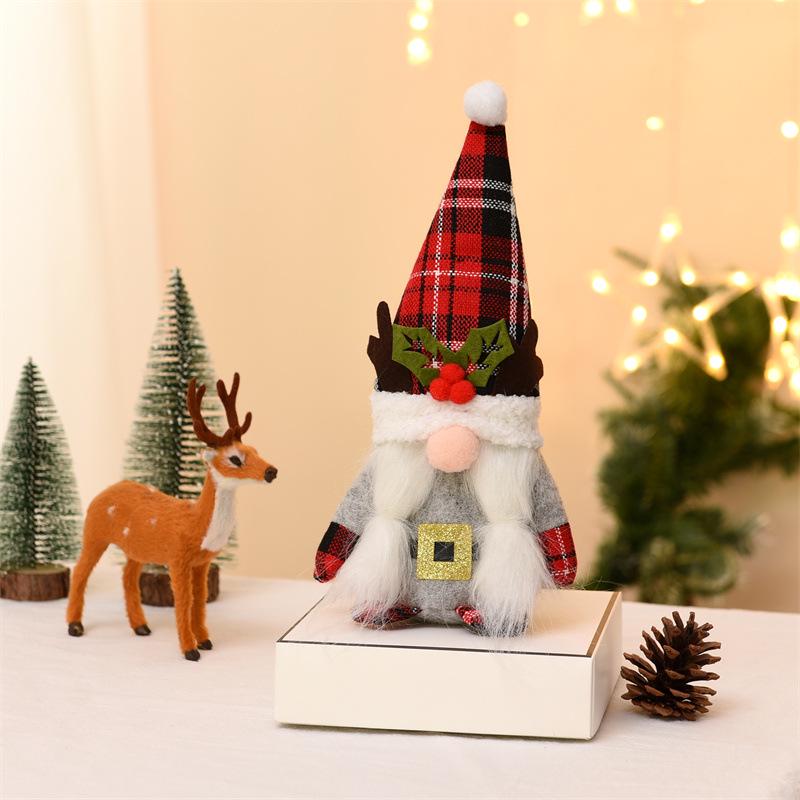 Cute Faceless Christmas Antler Plush Doll Ornament - Creative Forest Old Man Small Gift
