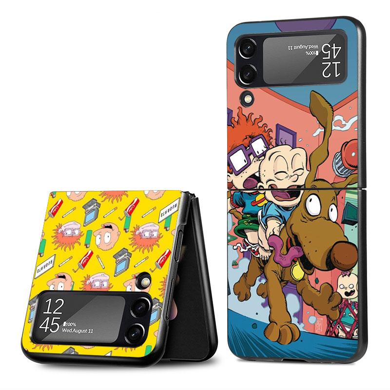 Case for Samsung Galaxy Z Flip 4 ZFlip3 Z Flip 3 5G ZFlip Flip3 Hard PC Cartoon Cute Children R-Rugrat Shell Hard PC Cover