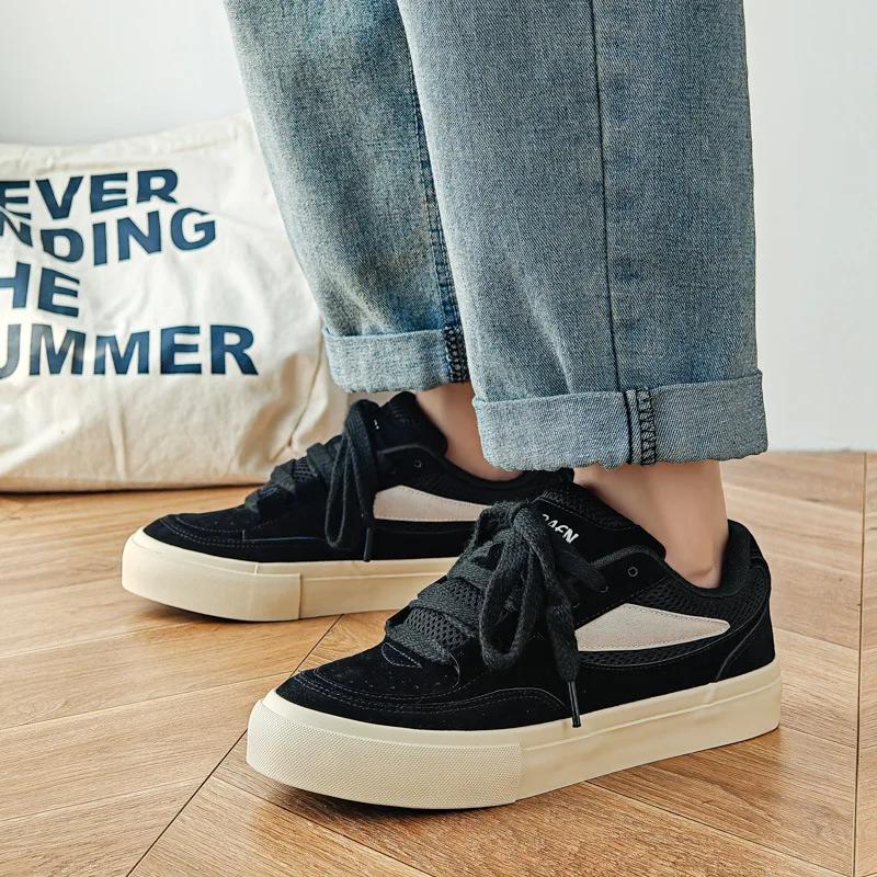 Euro Men Canvas Casual Shoes Street Cool Flat Skate Shoes Young Man Fashion Sneakers