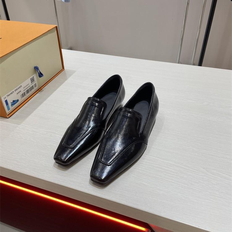 New Small Square Head Low Heel Women's Muller Shoes Versatile Temperament Leather Shoes Mary Jane Commuter Shoes