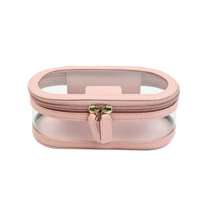 Makeup Bag Woman PU Leather Cosmetic Bags Large Capacity Transparent Washroom Bag Portable Travel Waterproof Mmakeup Box Storage Bag