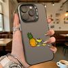 Pineapple and Slice Cartoon Hard Phone Case for Iphone 16 15 14 13 12 11 Pro Max Mini Shockproof Anti-Scratch Protective Cover