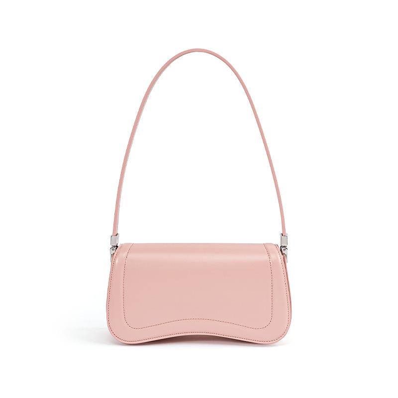 

Niche design bag women s 2025 new leather women s bag simple texture shoulder pudding bag French underarm bag розовый