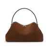 Brown Suede-Finish Cowhide Handbag – Minimalist, Lightweight, and Elegant Shoulder Bag for Women