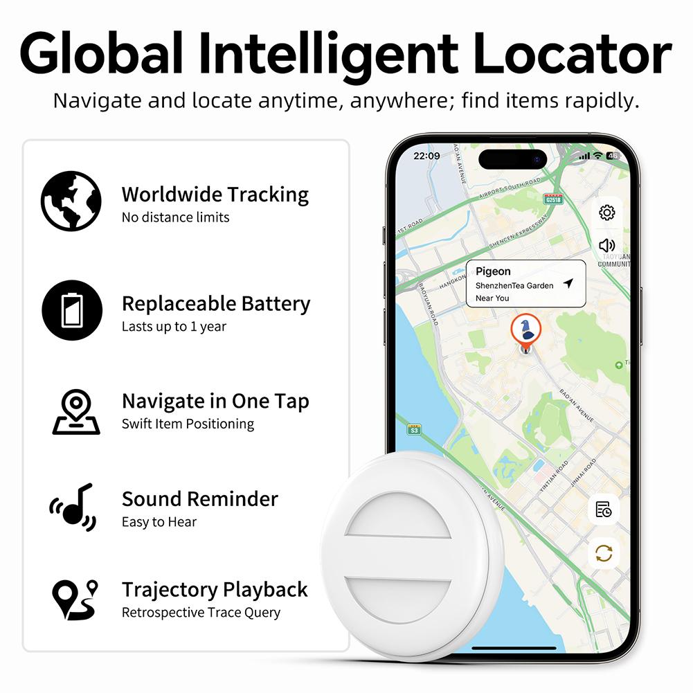 Wireless Mini GPS Tracker for iOS/Android Smart Anti-Lost Alarm Key Finder with APP Tag Locator Device for Pets Kids Wallet Car