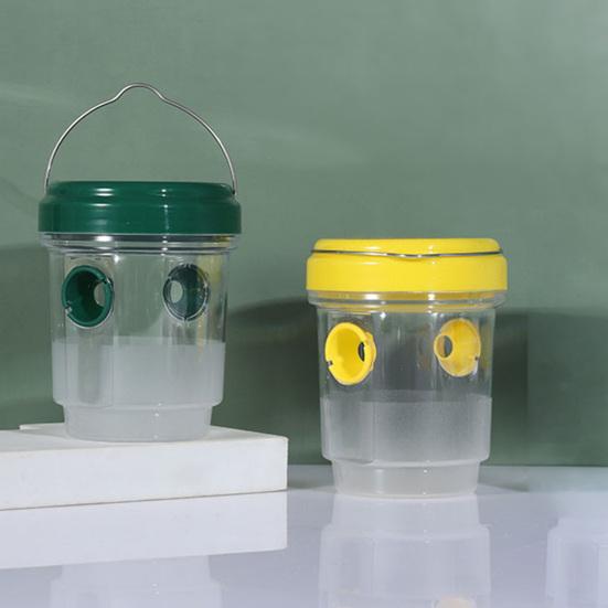 Hanging Wasp Trap Reusable Fruit Fly Trap Eco-friendly Detachable Plastic Hornet Trap with Two Entrances for Garden Orchard Effective Insect Control