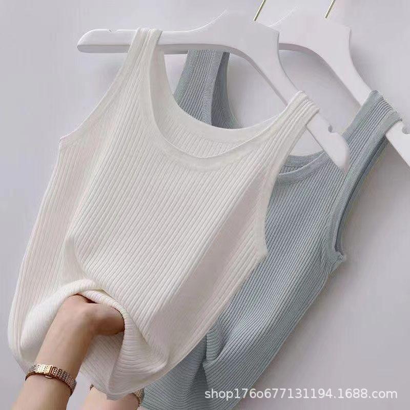 [] Sling threaded vest women's large size slim-fitting summer outer wear inner bottoming shirt sleeveless vest