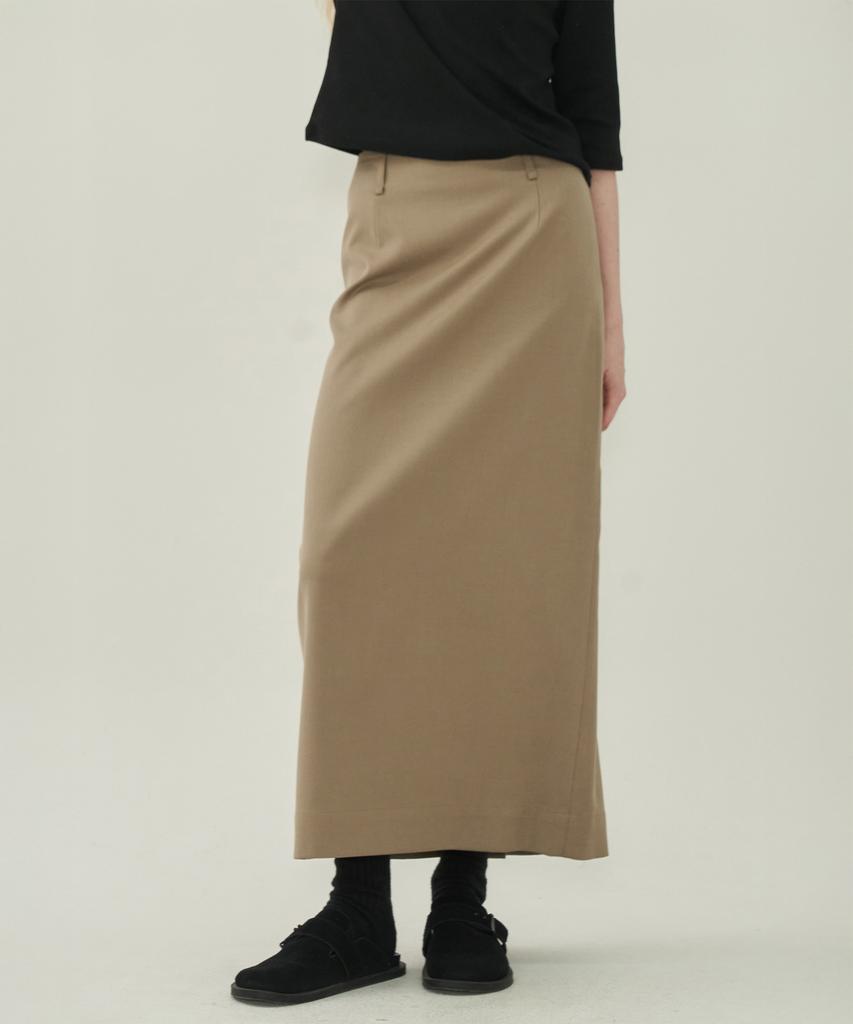 MOTT Essential Slit Long Skirt - Beige