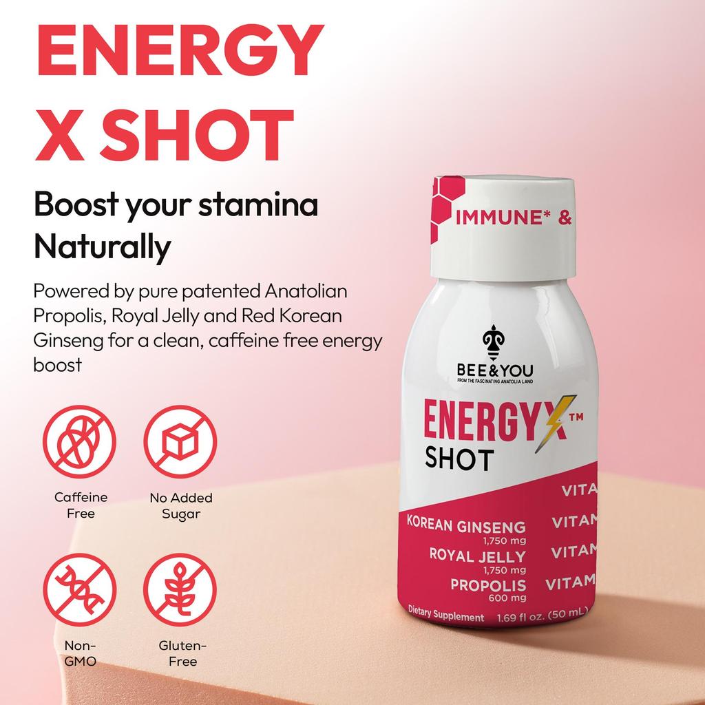 Energy-X Royal Jelly Ginseng Propolis Honey Shots 50ml*12
