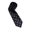 [DRAG0NS] Chunichi Dragons Professional Baseball Goods Jacquard Woven Tie with CD Logo, Black Check - 375