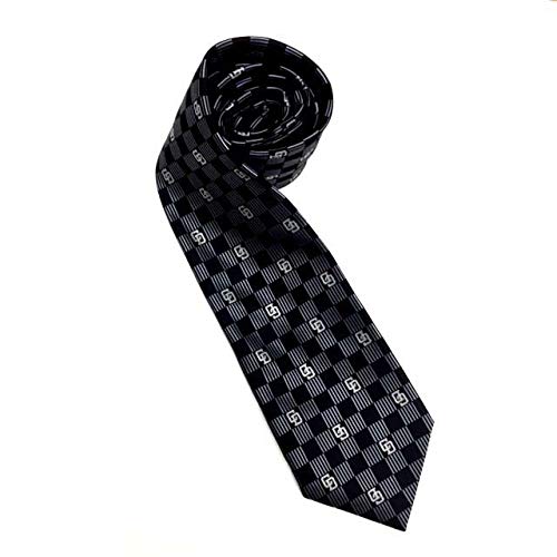 [DRAG0NS] Chunichi Dragons Professional Baseball Goods Jacquard Woven Tie with CD Logo, Black Check - 375