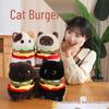 Lustige Hamburger-Katzen-Plüschfigur: Siamesischer & Calico Stoffpuppenkissen für Mädchen