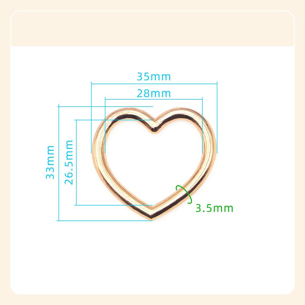 3Pcs Metal Buckle Bag Strap Colorful O Ring Heart Shaped Circular Rings Belt Connector Round Buckles DIY Hardware Accessories