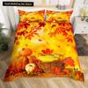 Autumn Tree Leaf King Queen Bedding Set Cartoon Botanical Duvet Cover Fallen Leaves Quilt Cover 2/3pcs Polyester Comforter Cover
