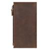 Crazy Horse Leather Long Wallet for Men Full Grain Cowhide Retro Business Wallet Handmade Snap Closure Card Holder Ready Stock