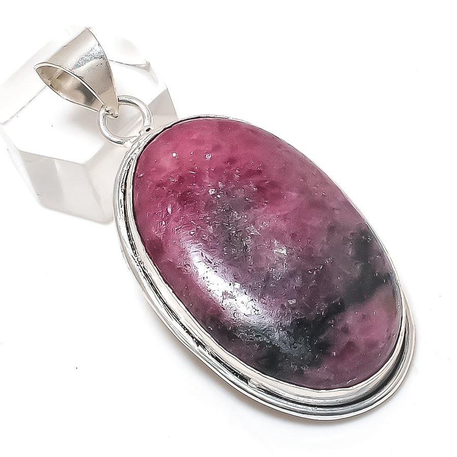 

Natural Rhodonite Gemstone 925 Sterling Silver Jewelry Pendant 2.29 P3N42