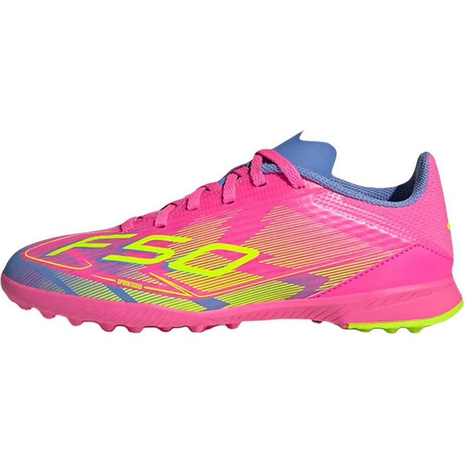 Adidas F50 League Comfortable Versatile Non-Slip Durable Low-Top Kids Soccer Shoes Kids Soccer Shoes Pink Blue IE3755