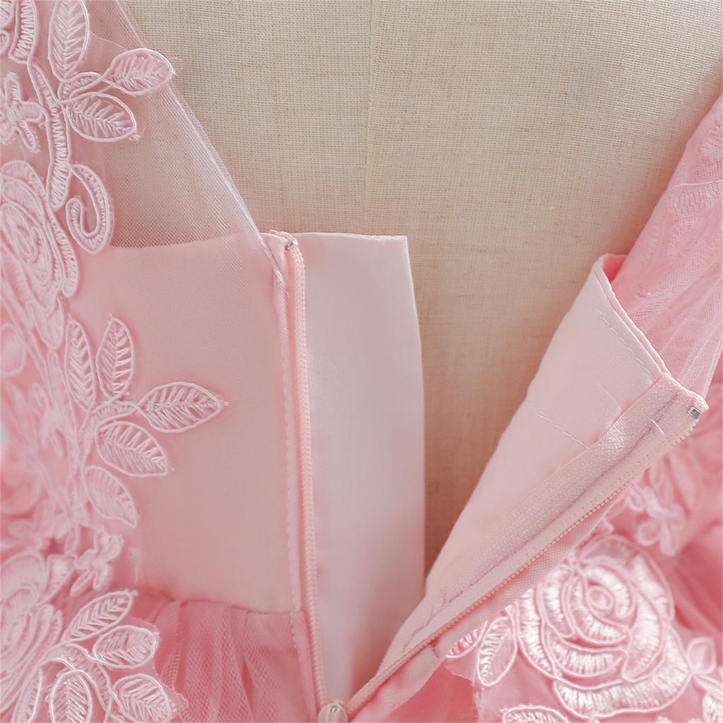 Weißes bauschiges Tüll-Prinzessinnenkleid für Mädchen - Einjähriges Abend- und Bühnenoutfit