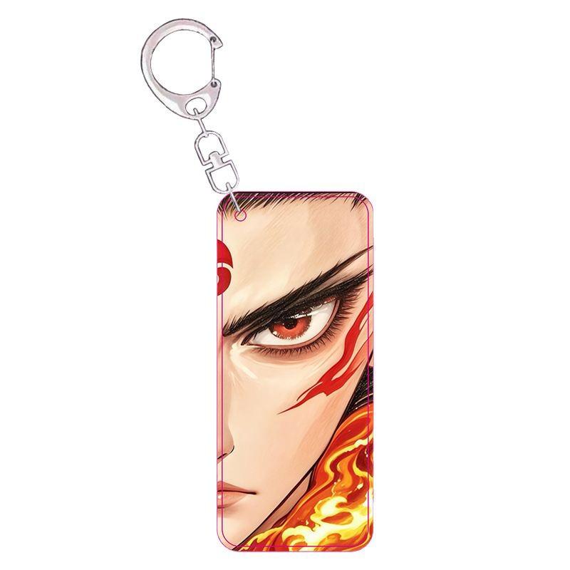 Nezha & Ao Bing Light-Up Acrylic Keychain with Transparent Eye Charm and Backpack Pendant