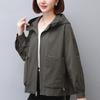 Mom's High-End Women's Hooded Jacket - New 2024 Spring/Autumn Casual Loose Fit
