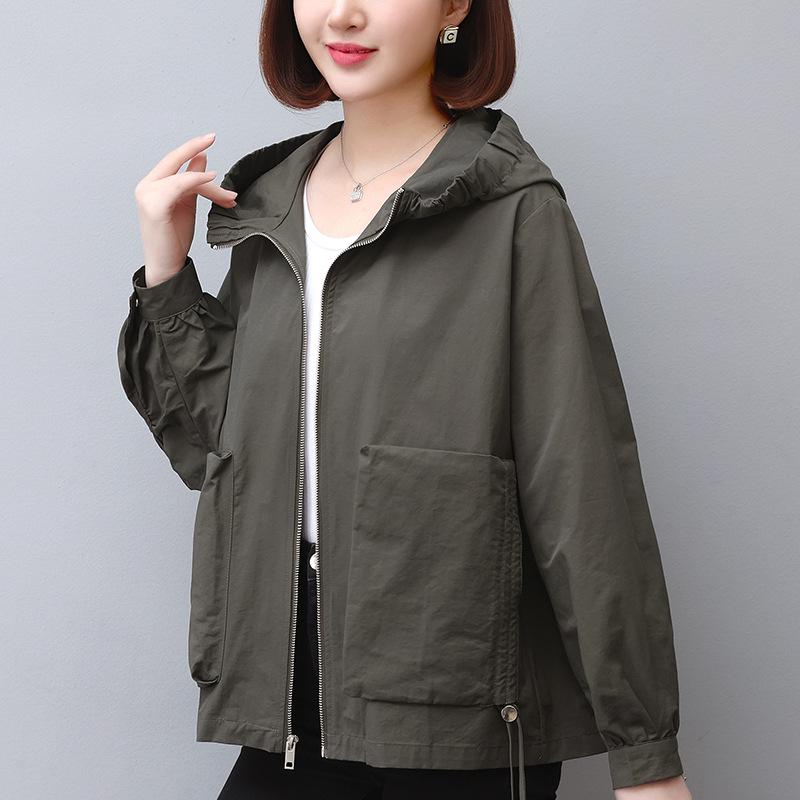 Mom's High-End Women's Hooded Jacket - New 2024 Spring/Autumn Casual Loose Fit