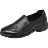 Genuine Leather Soft Sole Slip-on Shoes for Women, Non-slip, Comfortable, Plus Size, Autumn Style - Model 801319
