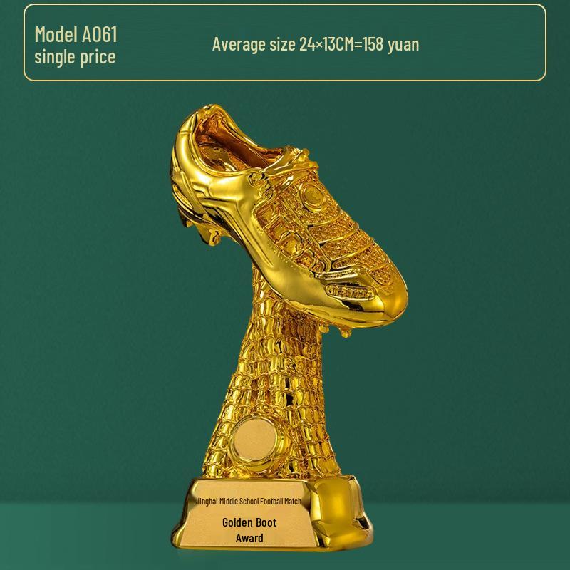 Custom Crystal Football Trophy - 2025 Golden Boot Top Scorer Award (Extra Large)
